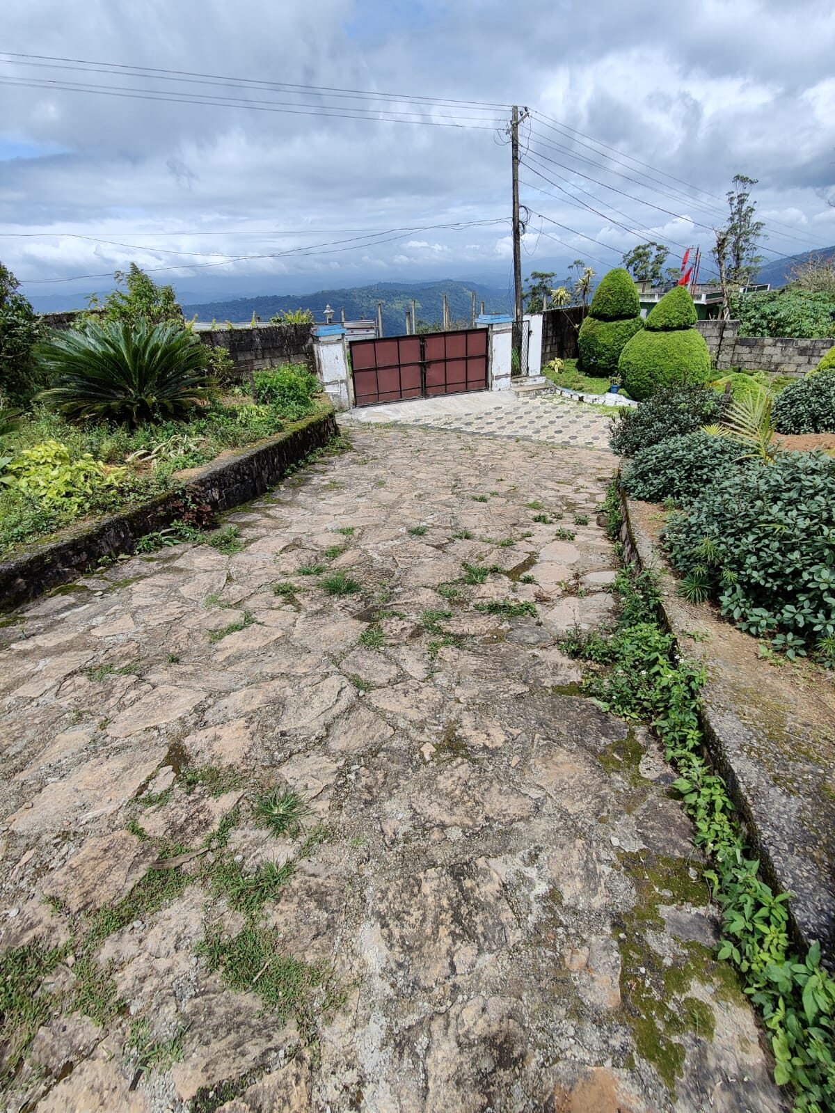 Front gate and the path leading up to the property