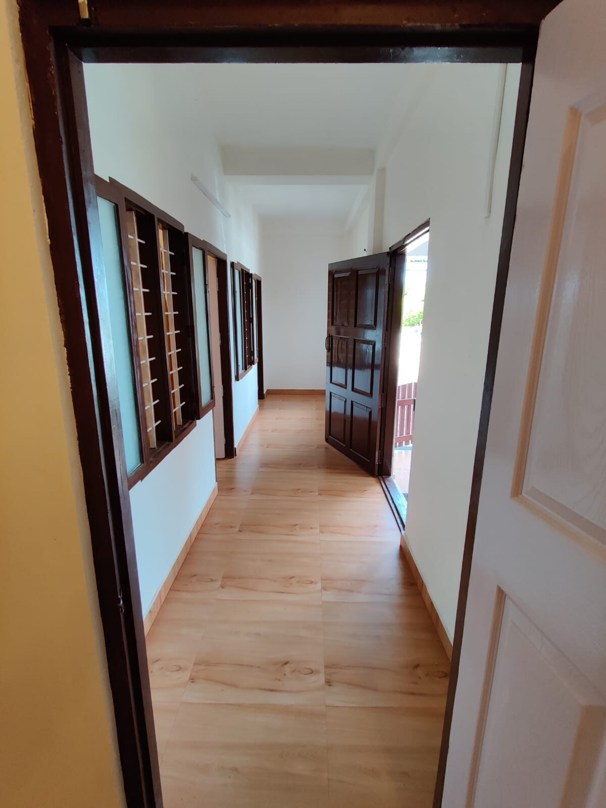 Interior hallway with arched doorways
